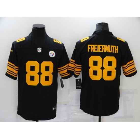 Men Pittsburgh Steelers #88 Pat Freiermuth Black Rush Limited Jersey
