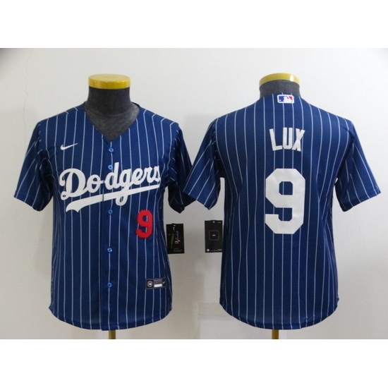 Youth Los Angeles Dodgers #9 Gavin Lux Blue Stitched Jersey