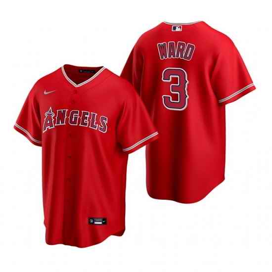 Men Los Angeles Angels #3 Waylor Ward Red Cool Base Stitched Jerse