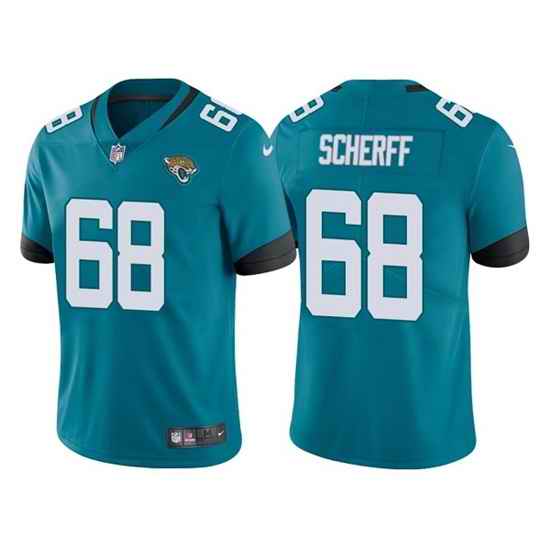Men Jacksonville Jaguars #68 Brandon Scherff Teal Vapor Untouchable Limited Stitched Jersey