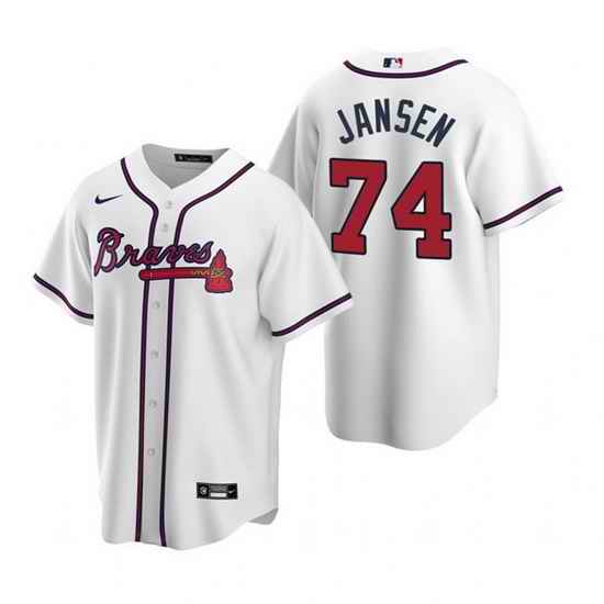 Men Atlanta Braves #74 Kenley Jansen White Cool Base Stitched Baseball jersey