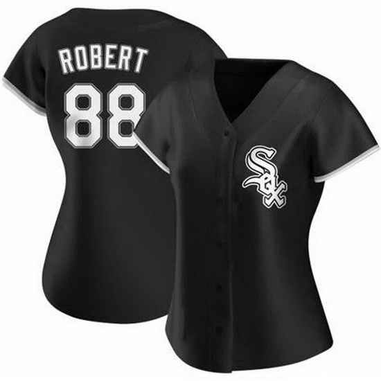 Women Chicago White Sox #88 Luis Robert Black Nike Flexbase Jersey