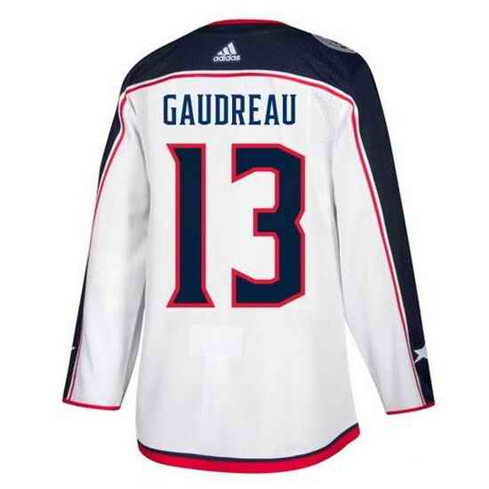 Men Adidas Columbus Blue Jackets #13 Johnny Gaudreau White Home NHL Jersey