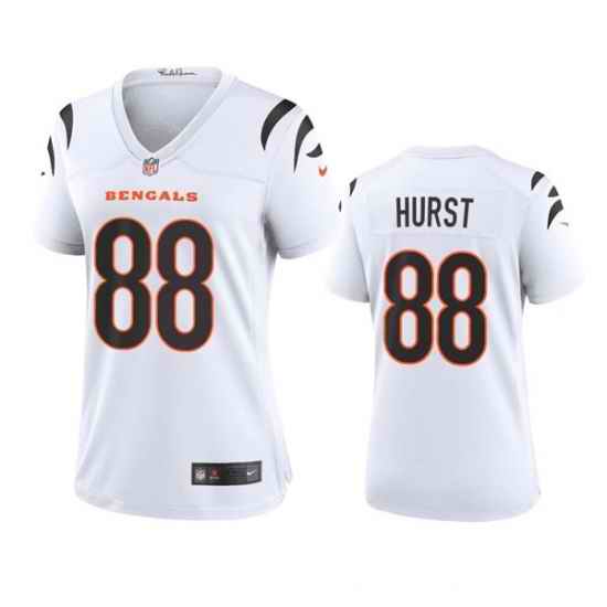 Women Cincinnati Bengals #88 Hayden Hurst White Stitched Game Jersey