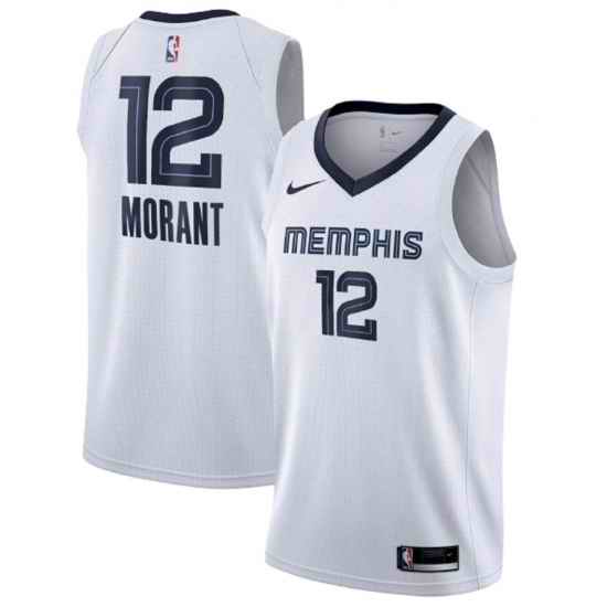 Men Memphis Grizzlies #12 Ja Morant White Stitched Jersey