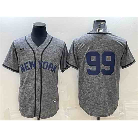Men New York Yankees #99 Aaron Judgey Grey Cool Base Stitched JerseyS