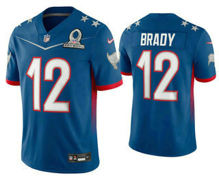 Men’s Tampa Bay Buccaneers #12 Tom Brady Blue 2022 Pro Bowl Vapor Untouchable Stitched Limited Jersey