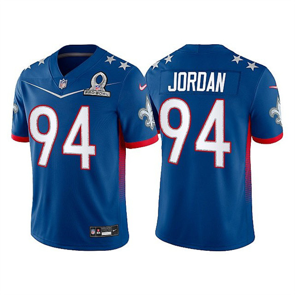Men’s New Orleans Saints #94 Cameron Jordan 2022 Royal Pro Bowl Stitched Jersey