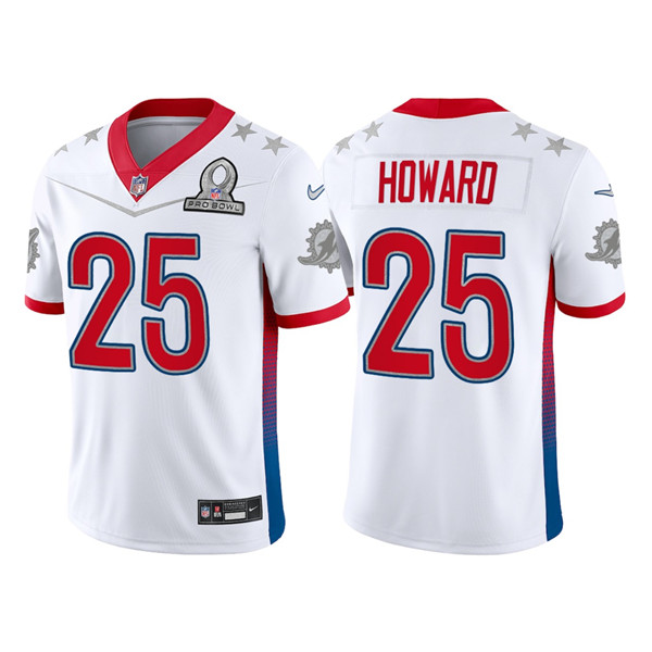 Men’s Miami Dolphins #25 Xavien Howard 2022 White AFC Stitched Jersey