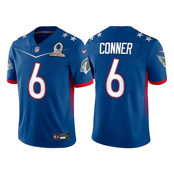 Men’s Arizona Cardinals #6 James Conner 2022 Royal NFC Pro Bowl Stitched Jersey