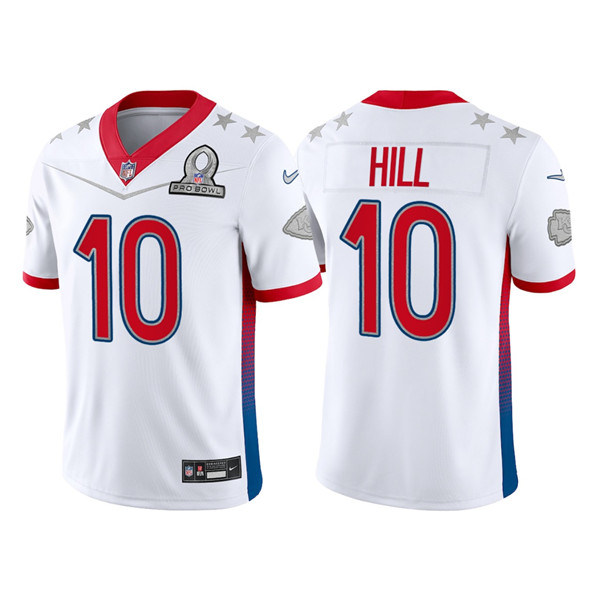 Men’s Kansas City Chiefs #10 Tyreek Hill 2022 White Pro Bowl Stitched Jersey