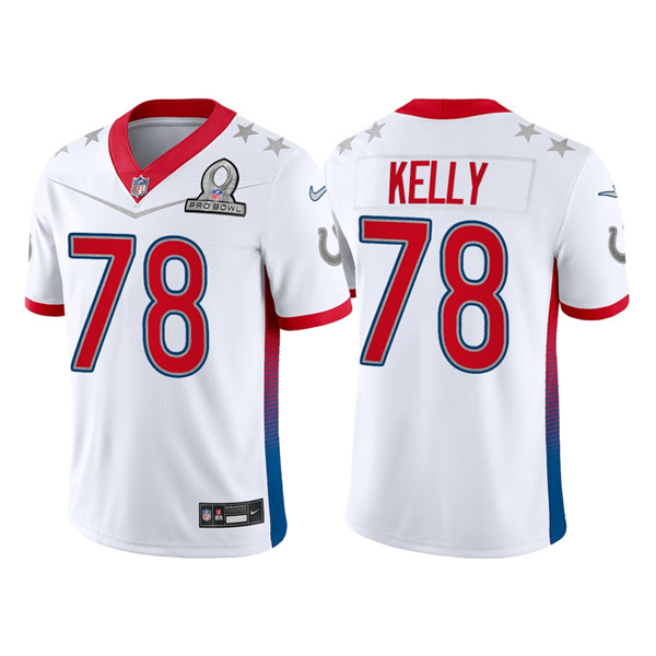 Men’s Indianapolis Colts #78 Ryan Kelly 2022 White AFC Pro Bowl Stitched Jersey