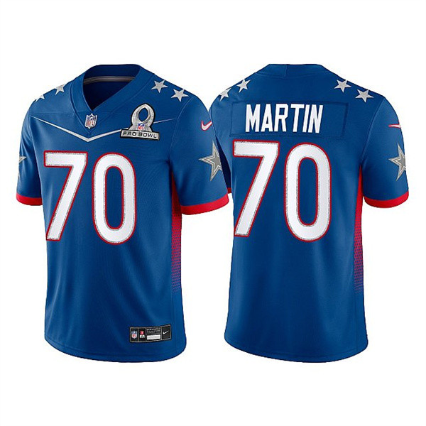 Men’s Dallas Cowboys #70 Zack Martin 2022 Royal NFC Pro Bowl Stitched Jersey
