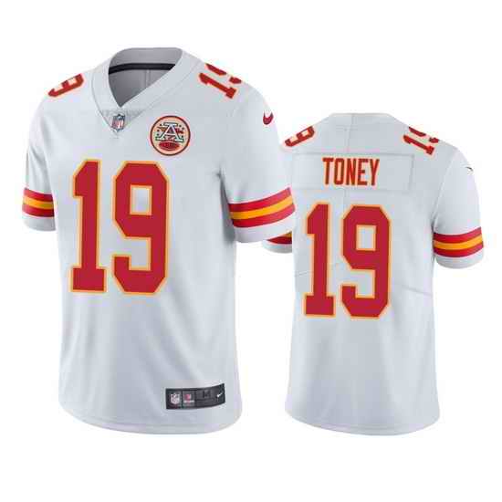 Men Kansas City Chiefs #19 Kadarius Toney White Vapor Untouchable Limited Stitched Football Jersey