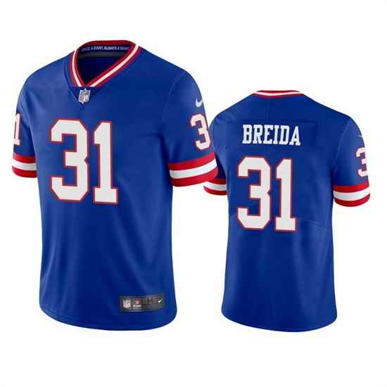 Men New York Giants #31 Matt Breida Royal Classic Vapor Limited Stitched Jersey