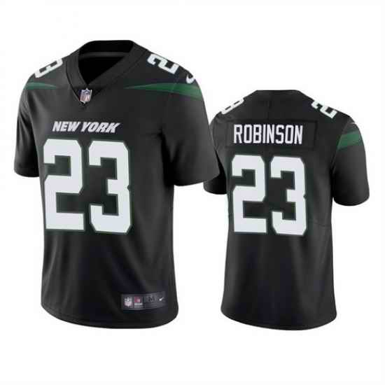 Men New York Jets #23 James Robinson Black Vapor Untouchable Limited Stitched Jersey