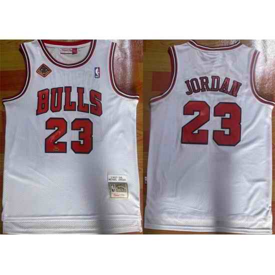 Men Chicago Bulls #23 Michael Jordan White 1997 98 Stitched Jersey