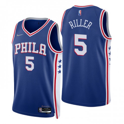 Nike Philadelphia 76ers #5 Grant Riller Royal Men’s 2021-22 NBA 75th Anniversary Diamond Swingman Jersey – Icon Edition Men’s