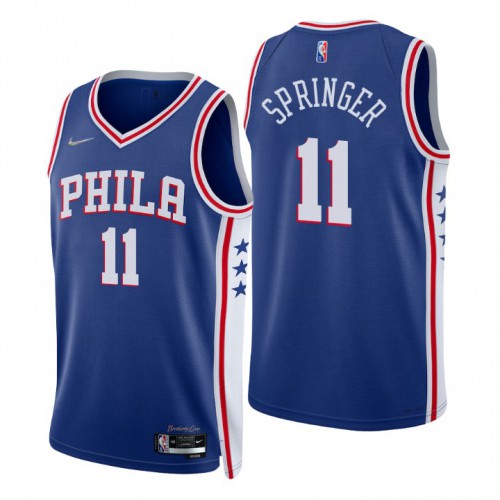Nike Philadelphia 76ers #11 Jaden Springer Royal Men’s 2021-22 NBA 75th Anniversary Diamond Swingman Jersey – Icon Edition Men’s