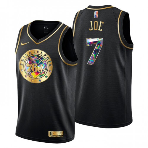 Philadelphia Philadelphia 76ers #7 Isaiah Joe Men’s Golden Edition Diamond Logo 2021/22 Swingman Jersey – Black Men’s