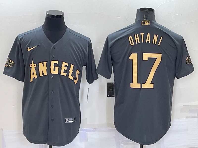 Angels #17 Shohei Ohtani Charcoal Nike 2022 MLB All Star Cool Base Jersey