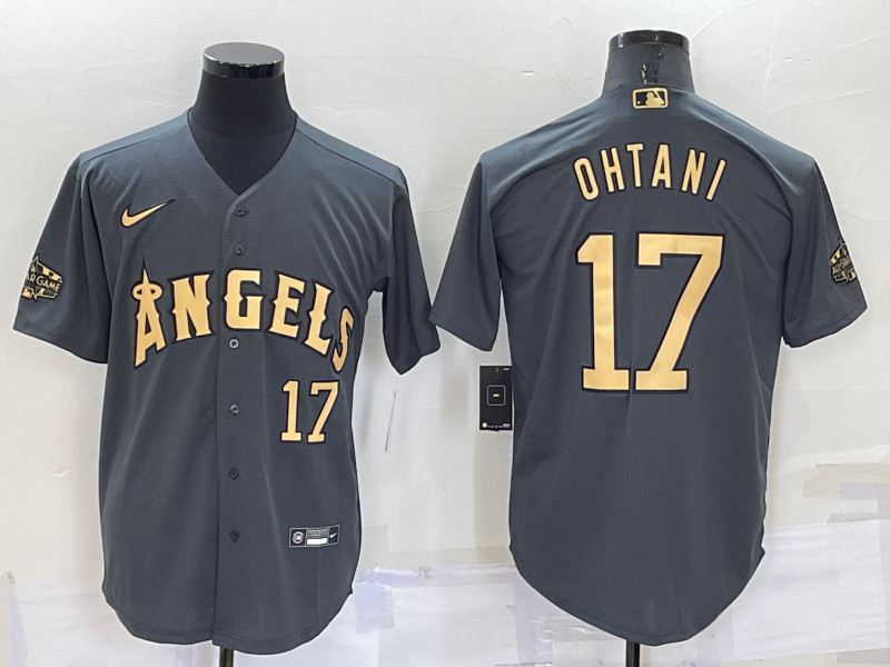 Angels #17 Shohei Ohtani Charcoal Nike 2022 MLB All Star Cool Base Jerseys