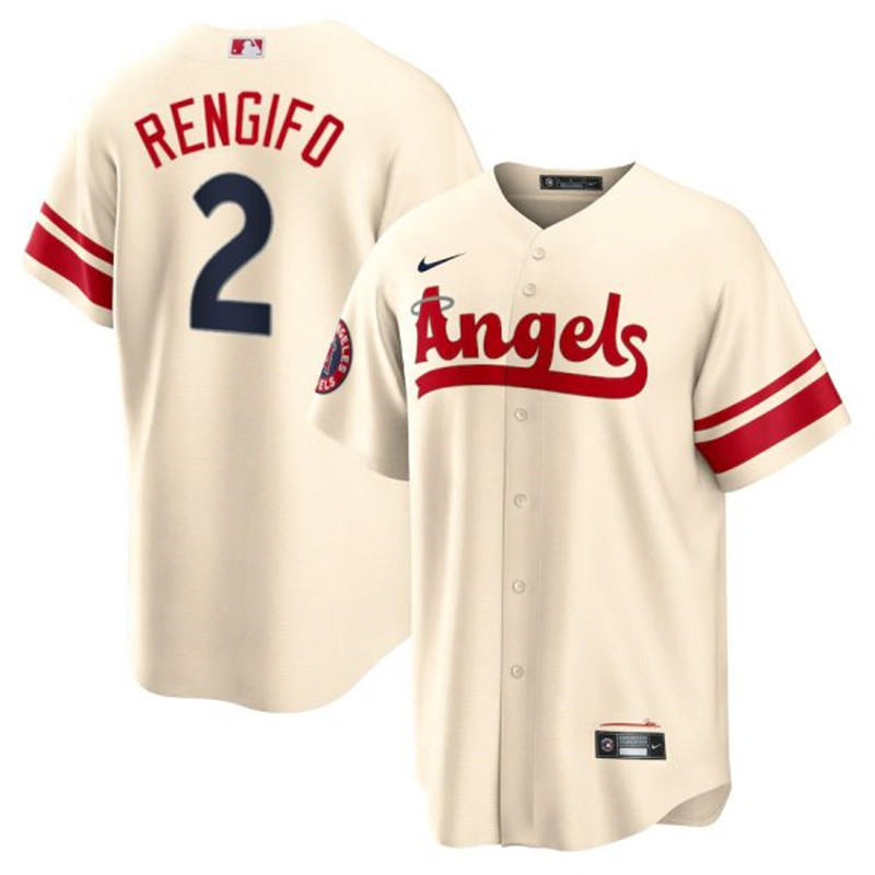 Angels #2 Luis Rengifo Cream 2022 City Connect Cool Base Jersey