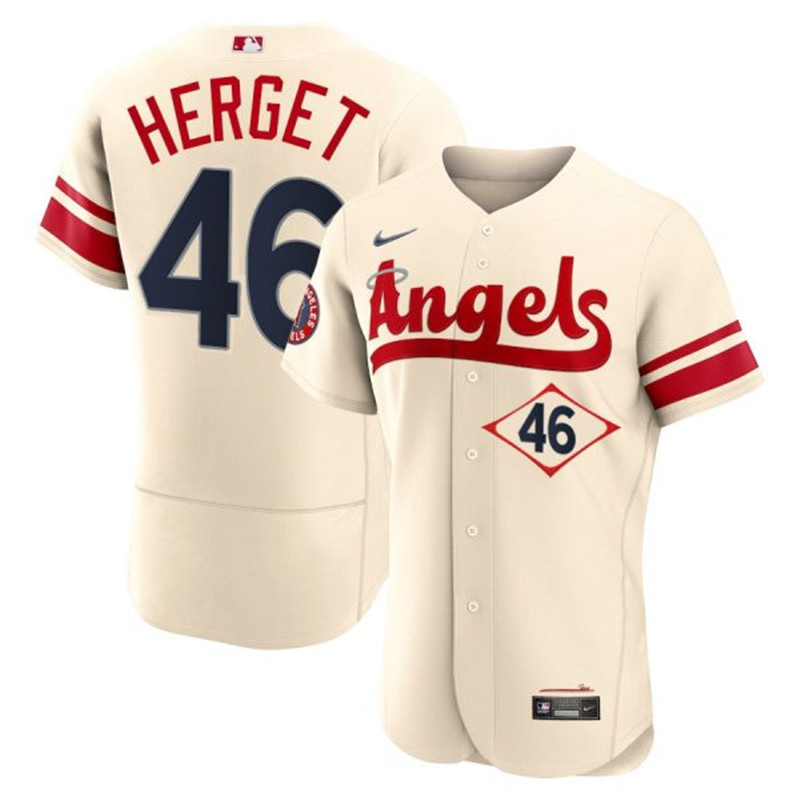 Angels #46 Jimmy Herget Cream 2022 City Connect Flexbase Jersey