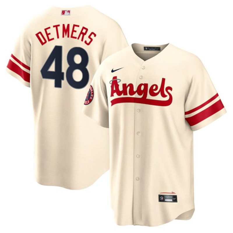 Angels #48 Reid Detmers Cream 2022 City Connect Cool Base Jersey