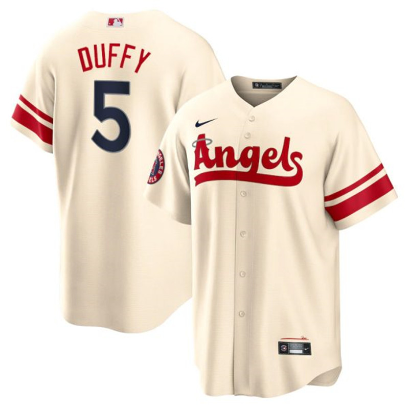 Angels #5 Matt Duffy Cream 2022 City Connect Cool Base Jersey