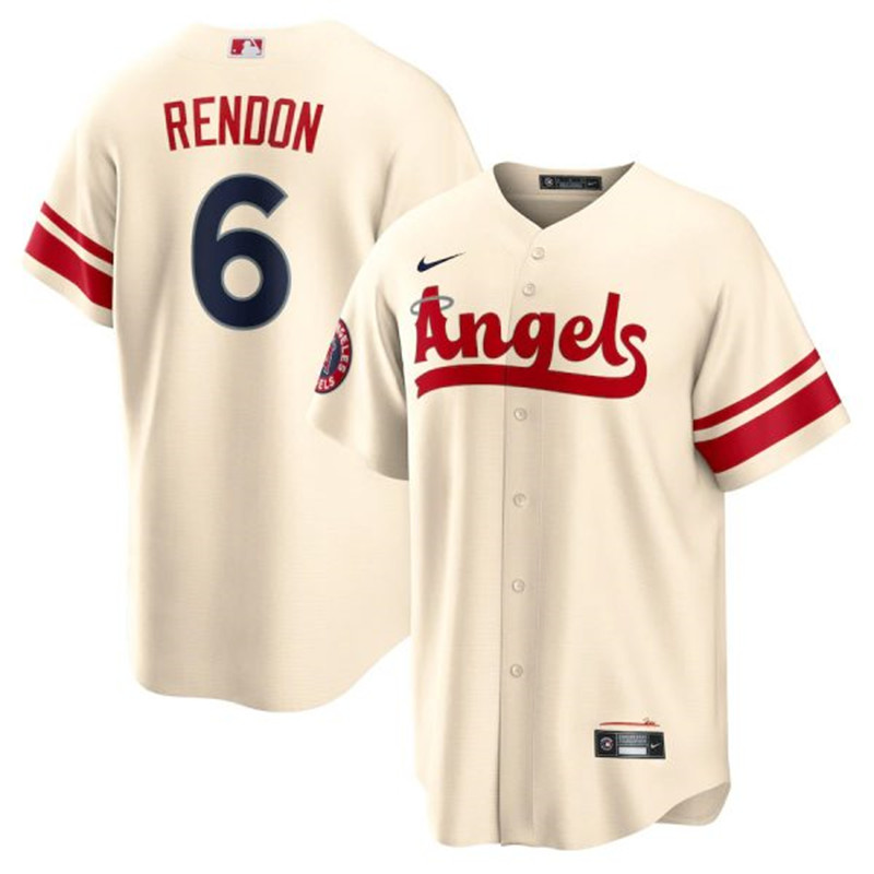 Angels #6 Anthony Rendon Cream 2022 City Connect Cool Base Jersey
