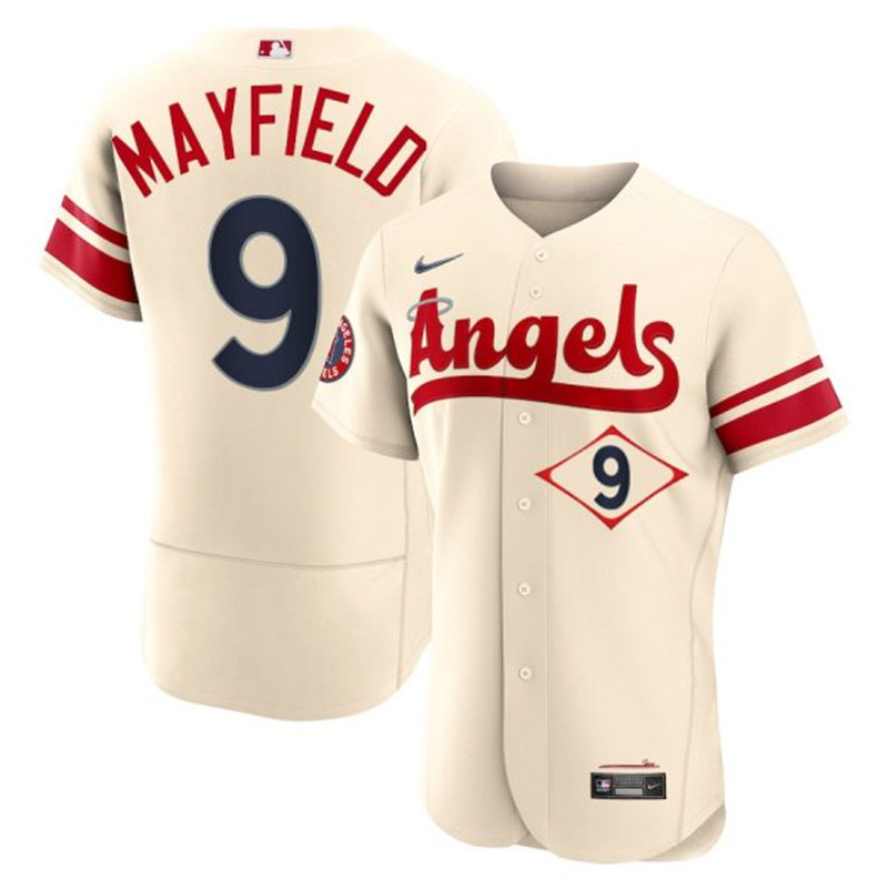 Angels #9 Jack Mayfield Cream 2022 City Connect Flexbase Jersey
