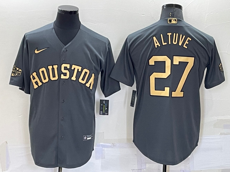 Astros #27 Jose Altuve Charcoal Nike 2022 MLB All Star Cool Base Jerseys