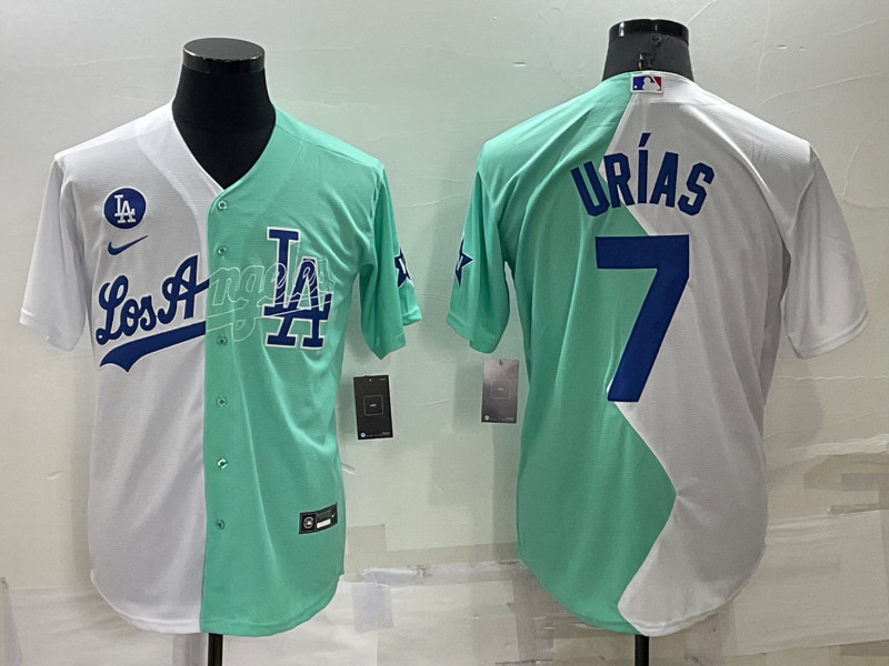 Dodgers #7 Julio Urias White Green Nike Split 2022 MLB All Star Jersey