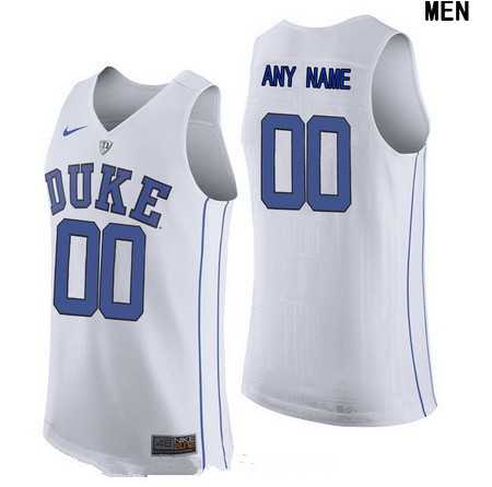 Men's Duke Blue Devils Custom Nike Performance Elite White College Basketball Jersey