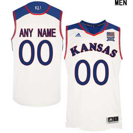 Men's Kansas Jayhawks Custom Adidas White College Basketball Jersey