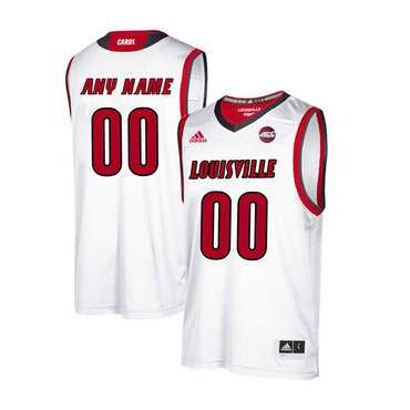 Men's Louisville Cardinals Customized White College Basketball Jersey