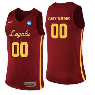 Men's Loyola (Chi) Ramblers Red Customized College Basketball Jersey