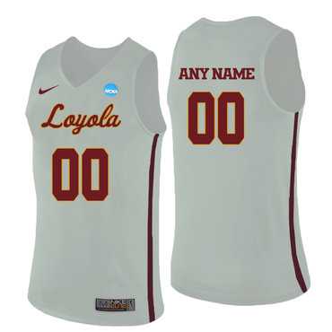 Men's Loyola (Chi) Ramblers White Customized College Basketball Jersey