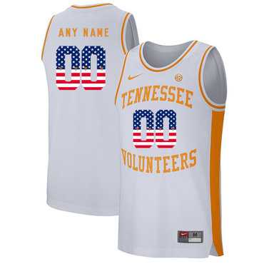 Men's Tennessee Volunteers Customized White USA Flag College Basketball Jersey