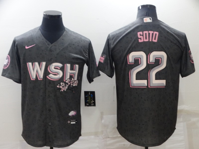 Nationals #22 Juan Soto Gray Nike 2022 City Connect Cool Base Jersey