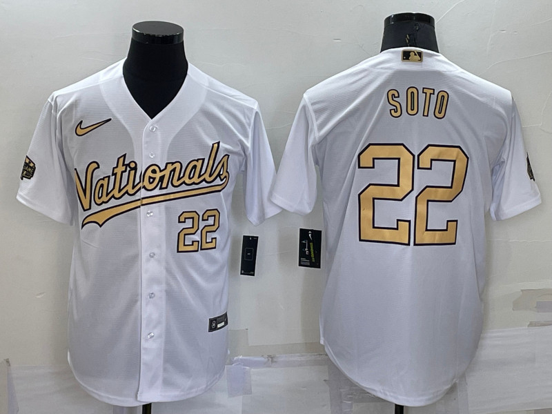 Nationals #22 Juan Soto White Nike 2022 MLB All Star Cool Base Jerseys