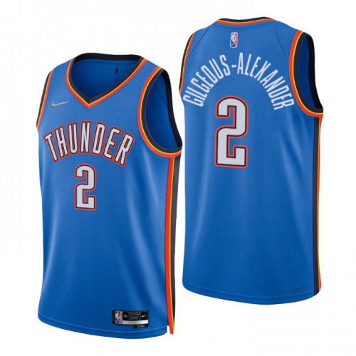 Nike Oklahoma City Thunder #2 Shai Gilgeous-Alexander Blue Men’s 2021-22 NBA 75th Anniversary Diamond Swingman Jersey – Icon Edition Men’s