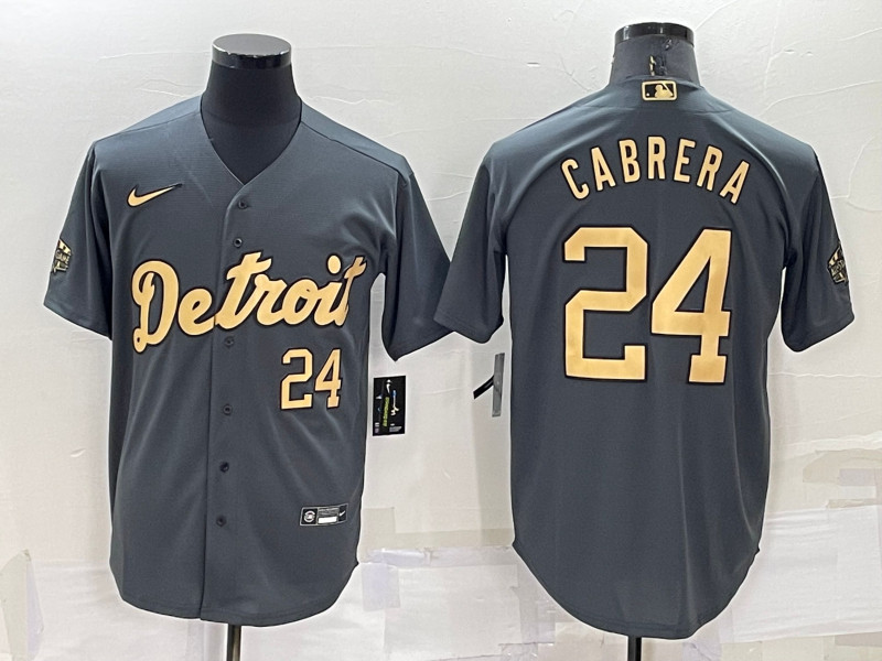 Tigers #24 Miguel Cabrera Charcoal Nike 2022 MLB All Star Cool Base Jerseys