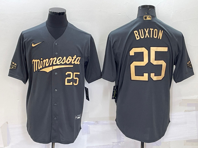 Twins #25 Byron Buxton Charcoal Nike 2022 MLB All Star Cool Base Jerseys