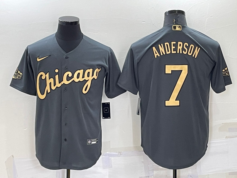 White Sox #7 Tim Anderson Charcoal Nike 2022 MLB All Star Cool Base Jersey