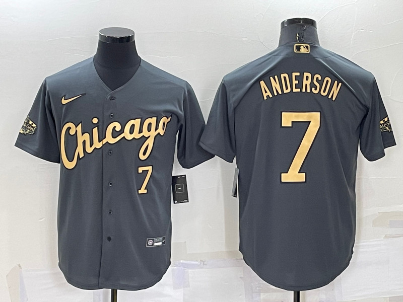 White Sox #7 Tim Anderson Charcoal Nike 2022 MLB All Star Cool Base Jerseys