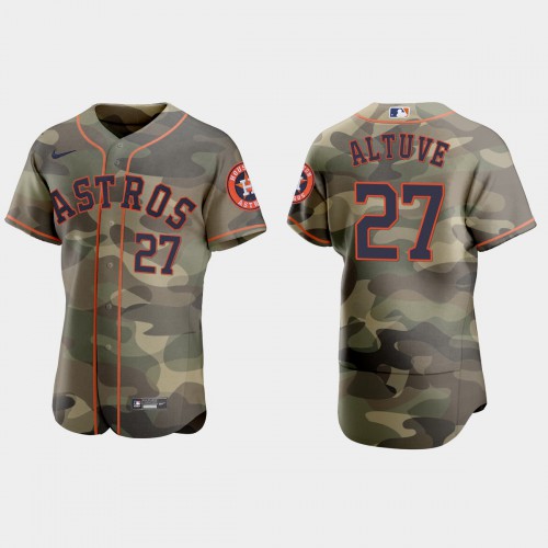 Houston Houston Astros #27 Jose Altuve Men’s Nike 2021 Armed Forces Day Authentic MLB Jersey -Camo Men’s