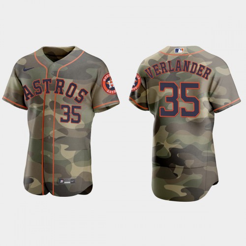 Houston Houston Astros #35 Justin Verlander Men’s Nike 2021 Armed Forces Day Authentic MLB Jersey -Camo Men’s