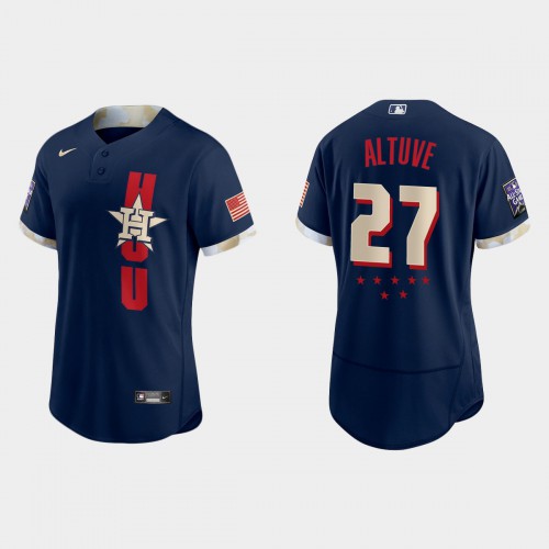 Houston Houston Astros #27 Jose Altuve 2021 Mlb All Star Game Authentic Navy Jersey Men’s
